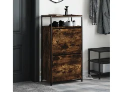 Zapatero roble ahumado 60x34x112 cm madera de ingeniería