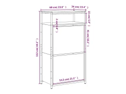 Zapatero roble ahumado 60x34x112 cm madera de ingeniería