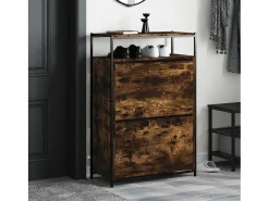 Zapatero roble ahumado 75x34x112 cm madera de ingeniería