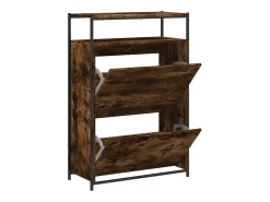 Zapatero roble ahumado 75x34x112 cm madera de ingeniería