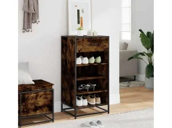 Zapatero roble ahumado 48x38x97,5 cm madera de ingeniería