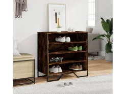 Zapatero roble ahumado 80x38x78 cm madera de ingeniería