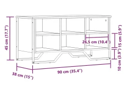 Zapatero roble ahumado 90x38x45,5 cm madera de ingeniería
