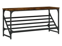 Zapatero roble ahumado 90x30x45 cm madera de ingeniería