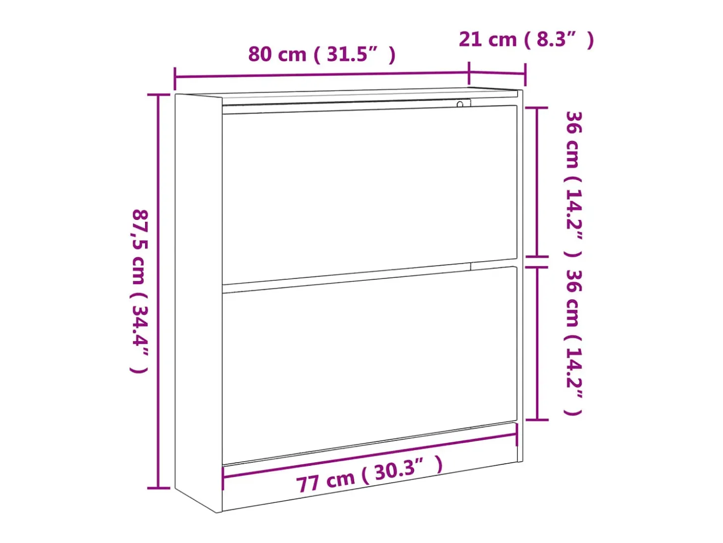 Zapatero roble ahumado 80x21x87,5 cm madera de ingeniería