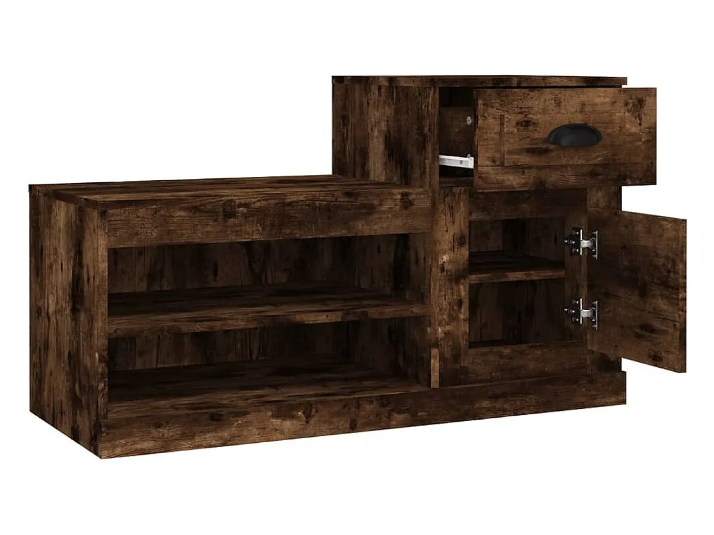 Zapatero roble ahumado 100x42x60 cm madera de ingeniería