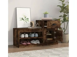Zapatero roble ahumado 100x42x60 cm madera de ingeniería