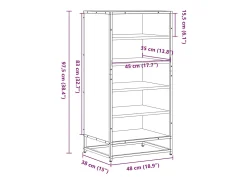 Zapatero roble marrón 48x38x97,5 cm madera de ingeniería