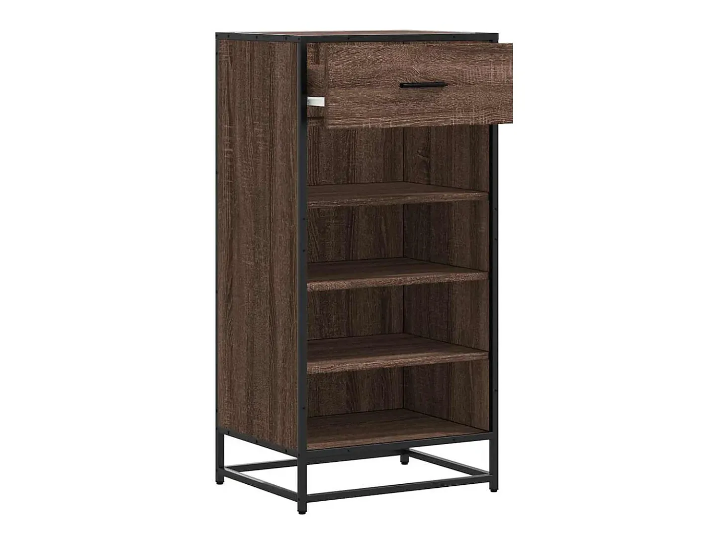 Zapatero roble marrón 48x38x97,5 cm madera de ingeniería