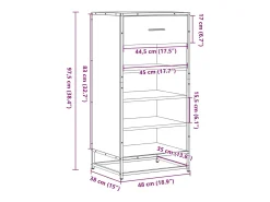 Zapatero roble marrón 48x38x97,5 cm madera de ingeniería