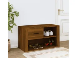 Zapatero Roble marrón 80x35x45 cm Madera de ingeniería
