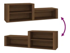 Zapatero Roble marrón 150x35x45cm Madera de ingeniería
