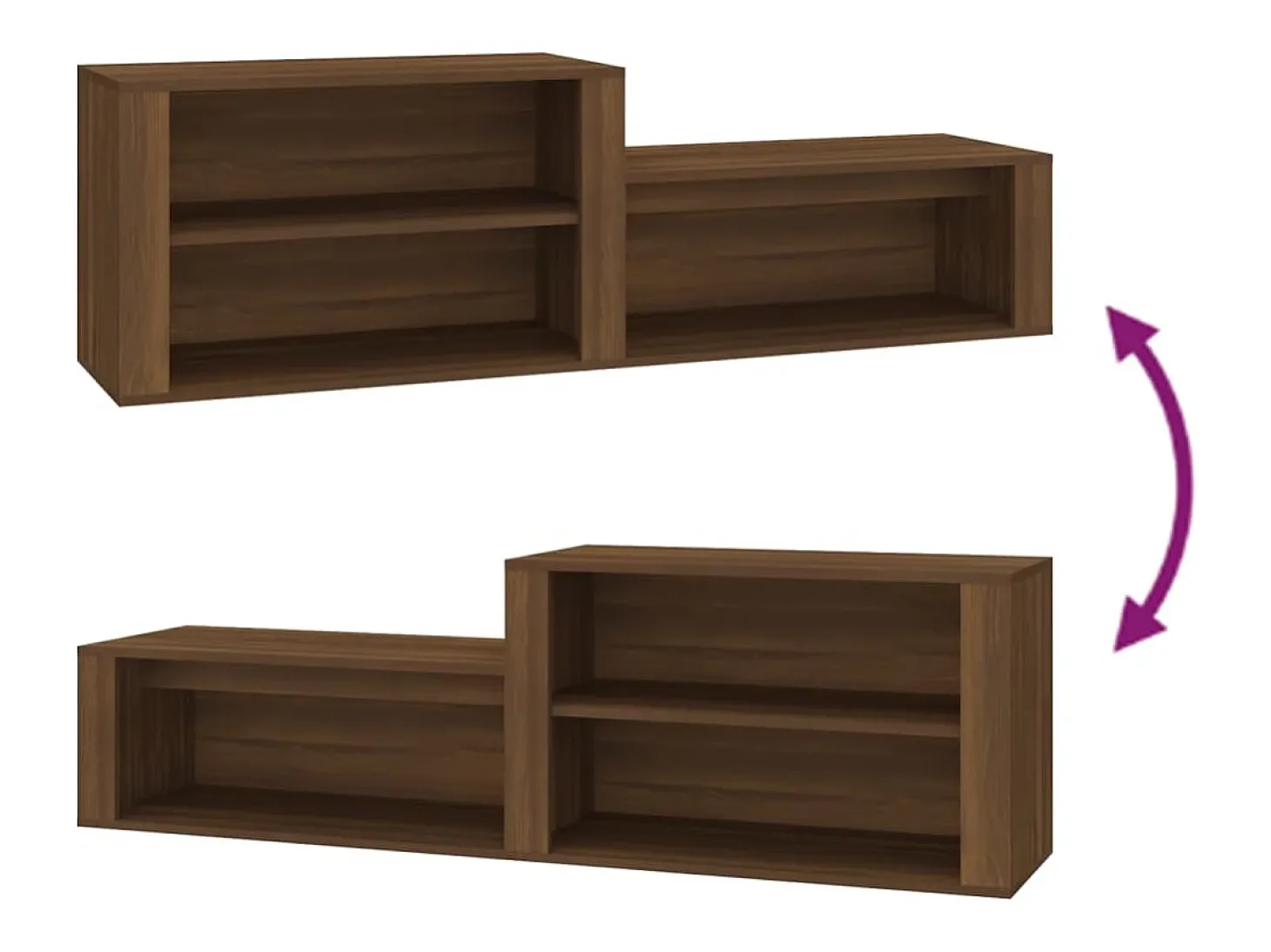 Zapatero Roble marrón 150x35x45cm Madera de ingeniería