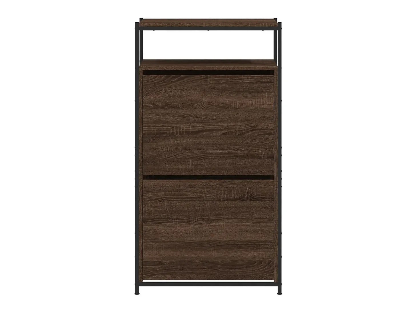 Zapatero roble marrón 60x34x112cm madera de ingeniería