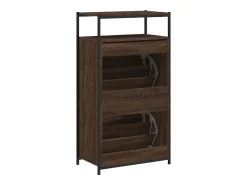 Zapatero roble marrón 60x34x112cm madera de ingeniería