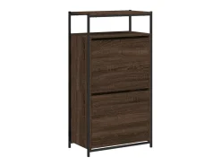 Zapatero roble marrón 60x34x112cm madera de ingeniería