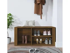Zapatero Roble marrón 100x35x45cm Madera de ingeniería
