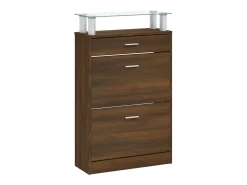 Zapatero Roble marrón 63x24x104cm Madera de ingeniería