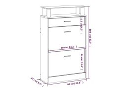Zapatero Roble marrón 63x24x104cm Madera de ingeniería