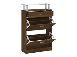 Zapatero Roble marrón 63x24x104cm Madera de ingeniería