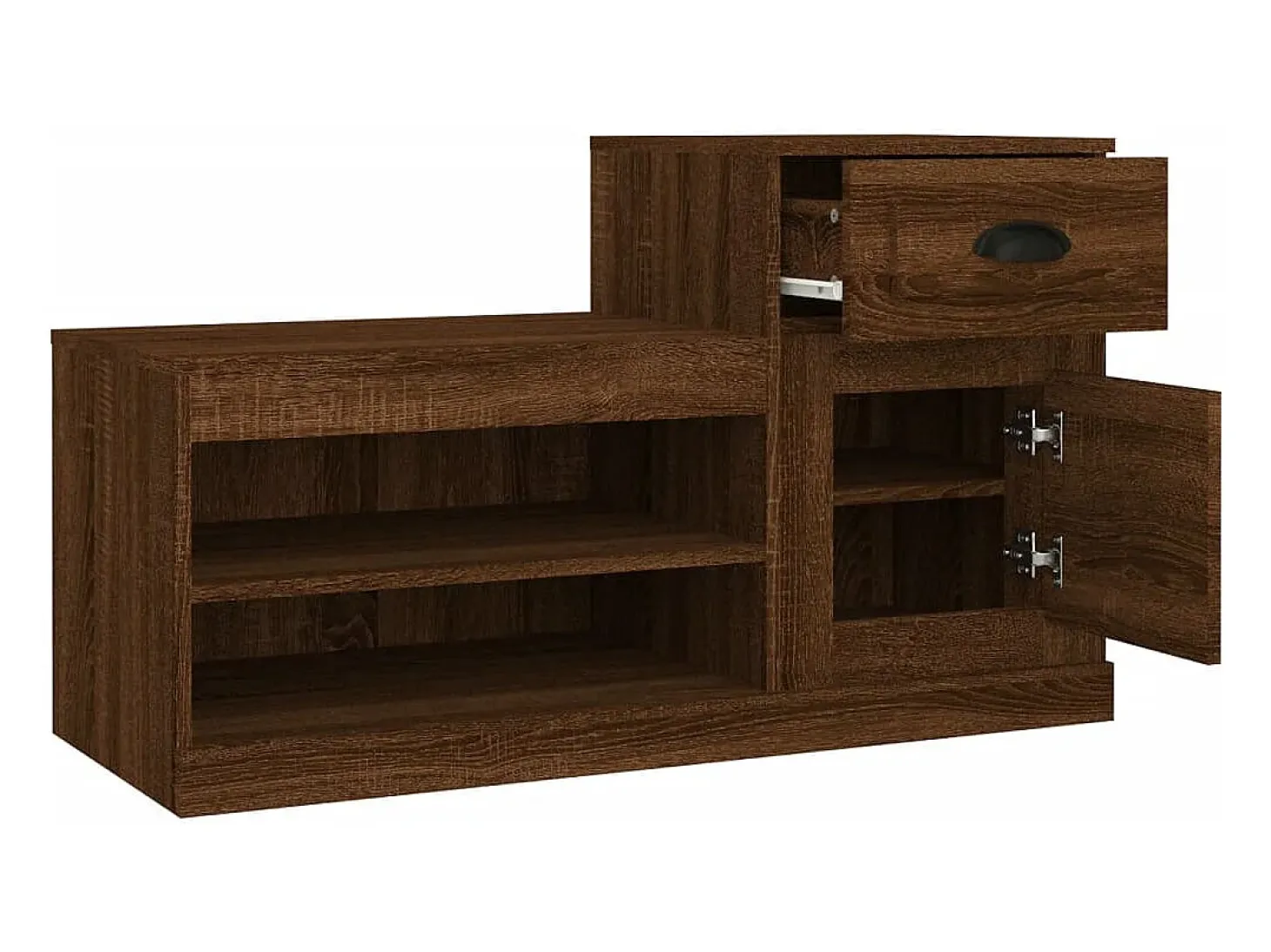 Zapatero roble marrón 100x42x60cm madera de ingeniería