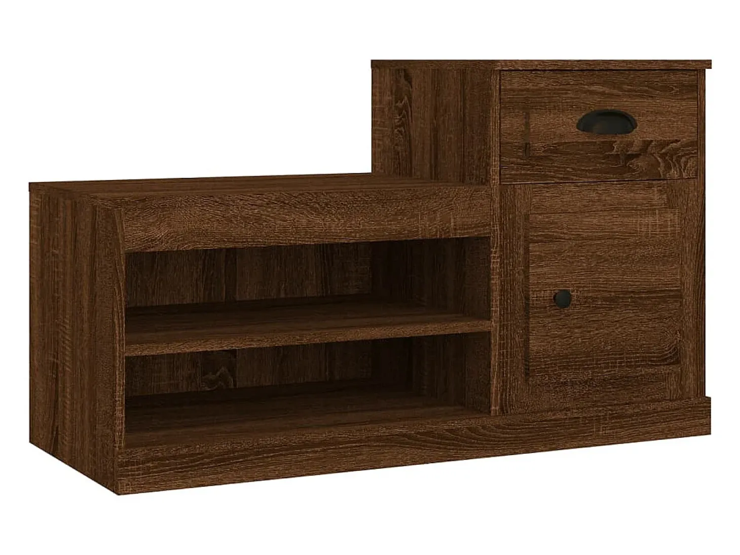 Zapatero roble marrón 100x42x60cm madera de ingeniería