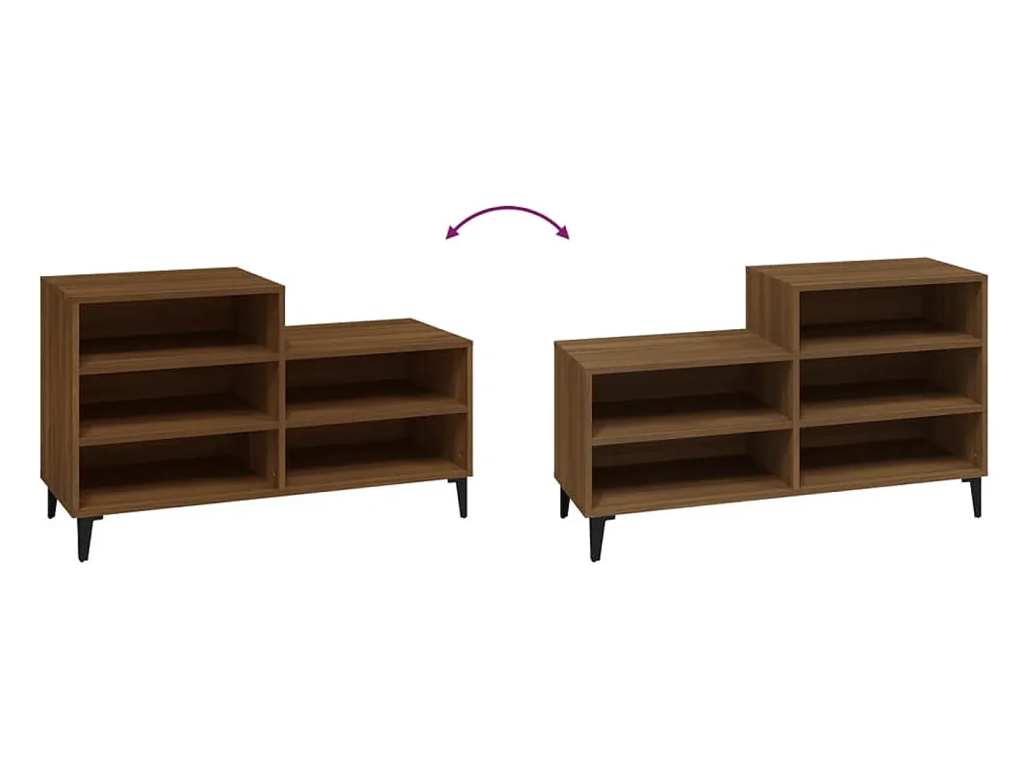 Zapatero Roble marrón 102x36x60cm Madera de ingeniería