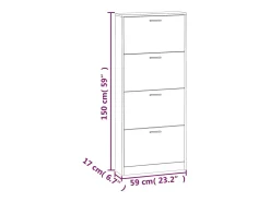 Zapatero Sonoma gris 59x17x150 cm Madera de ingeniería