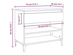 Zapatero Sonoma gris 70x36x60 cm madera de ingeniería