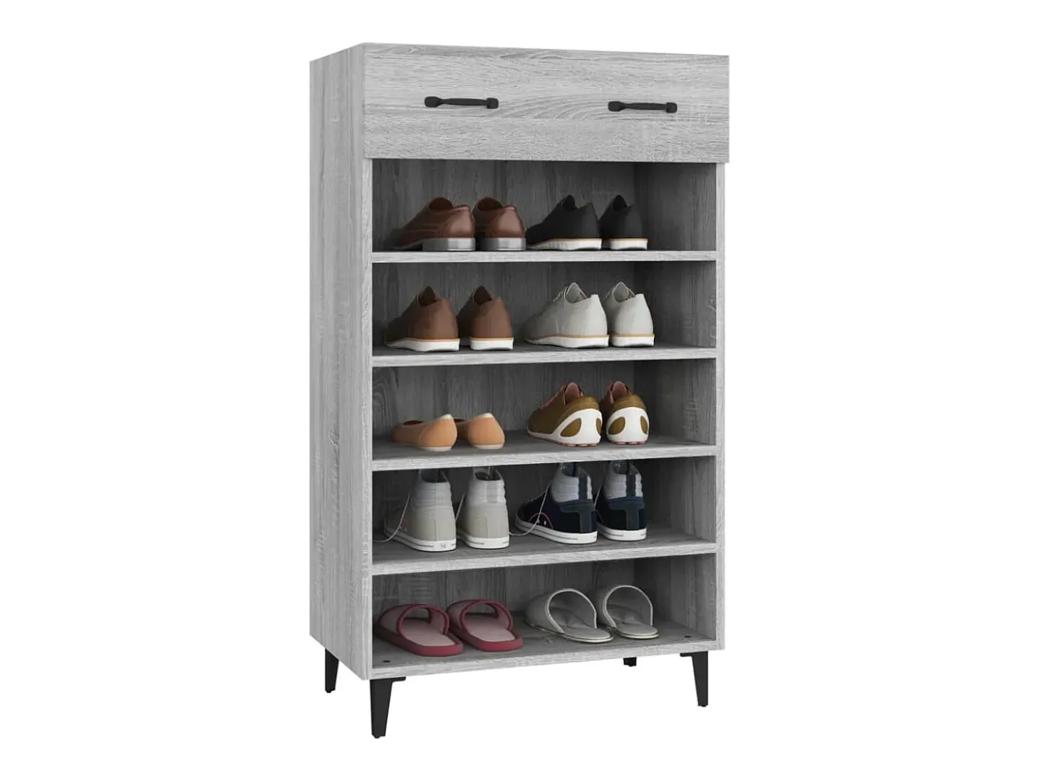 Zapatero Sonoma gris 60x35x105 cm Madera de ingeniería