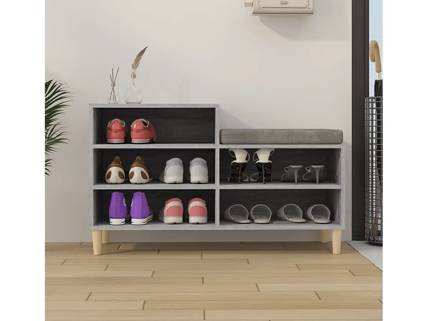 Zapatero Sonoma gris 102x36x60 cm Madera de ingeniería
