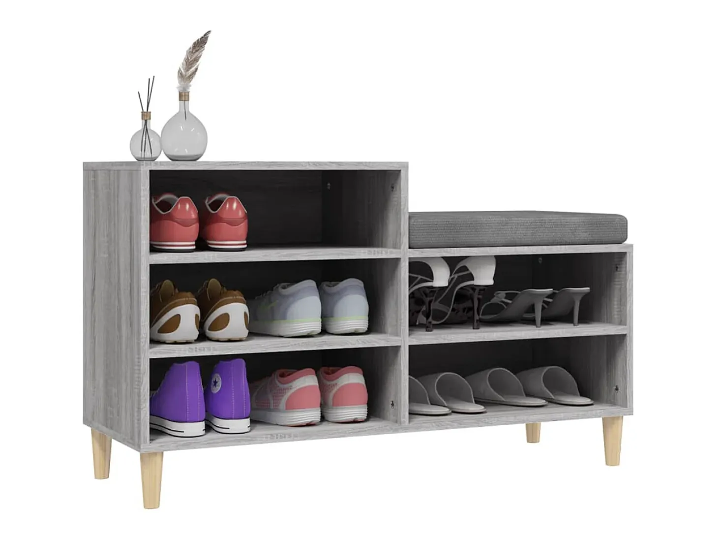 Zapatero Sonoma gris 102x36x60 cm Madera de ingeniería