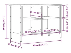 Zapatero Sonoma gris 69x35x50 cm madera de ingeniería