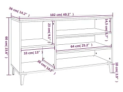 Zapatero Sonoma gris 102x36x60 cm Madera de ingeniería