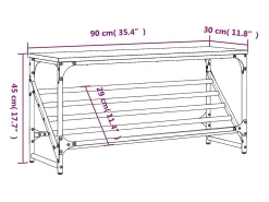 Zapatero Sonoma gris 90x30x45 cm madera de ingeniería
