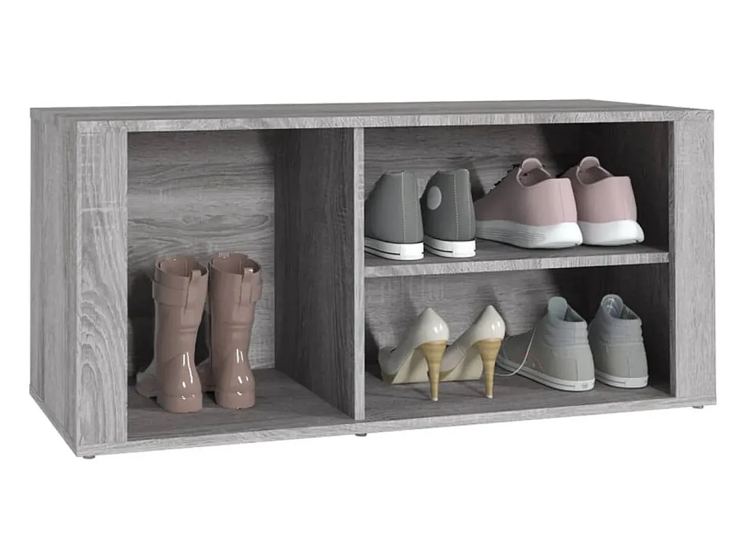 Zapatero Sonoma gris 100x35x45 cm madera de ingeniería