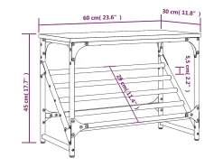 Zapatero Sonoma gris 60x30x45 cm madera de ingeniería