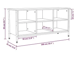 Zapatero Sonoma gris 100x35x50 cm madera de ingeniería