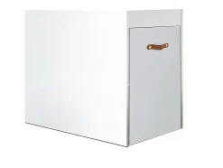 Zapatero tirador cuero aglomerado blanco 74x100 cm