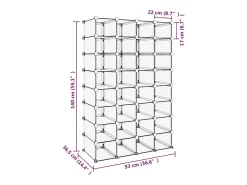 Zapatero transparente 93x36,5x140 cm PP