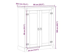 Zapatero 86x38,5x108 cm madera maciza de pino