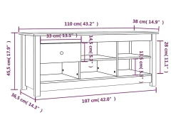 Zapatero 110x38x45,5 cm Madera maciza de pino