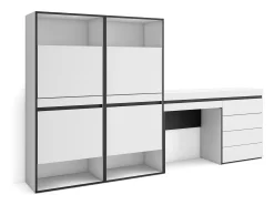 Zapatero, 247x35x145cm, Dormitorio, habitación, Cómoda, Cajonera, Tocador, Blanco