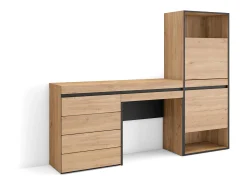 Zapatero, 187x35x145cm, Dormitorio, habitación, Cómoda, Cajonera, Tocador, Roble