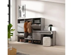 Zapatero, 250x35x145cm, Dormitorio, habitación, Vestidor abierto, Tocador, Cemento