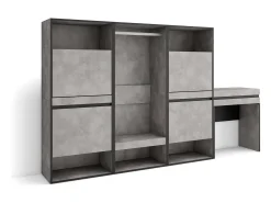 Zapatero, 250x35x145cm, Dormitorio, habitación, Vestidor abierto, Tocador, Cemento