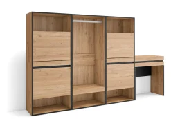 Zapatero, 250x35x145cm, Dormitorio, habitación, Vestidor abierto, Tocador, Roble