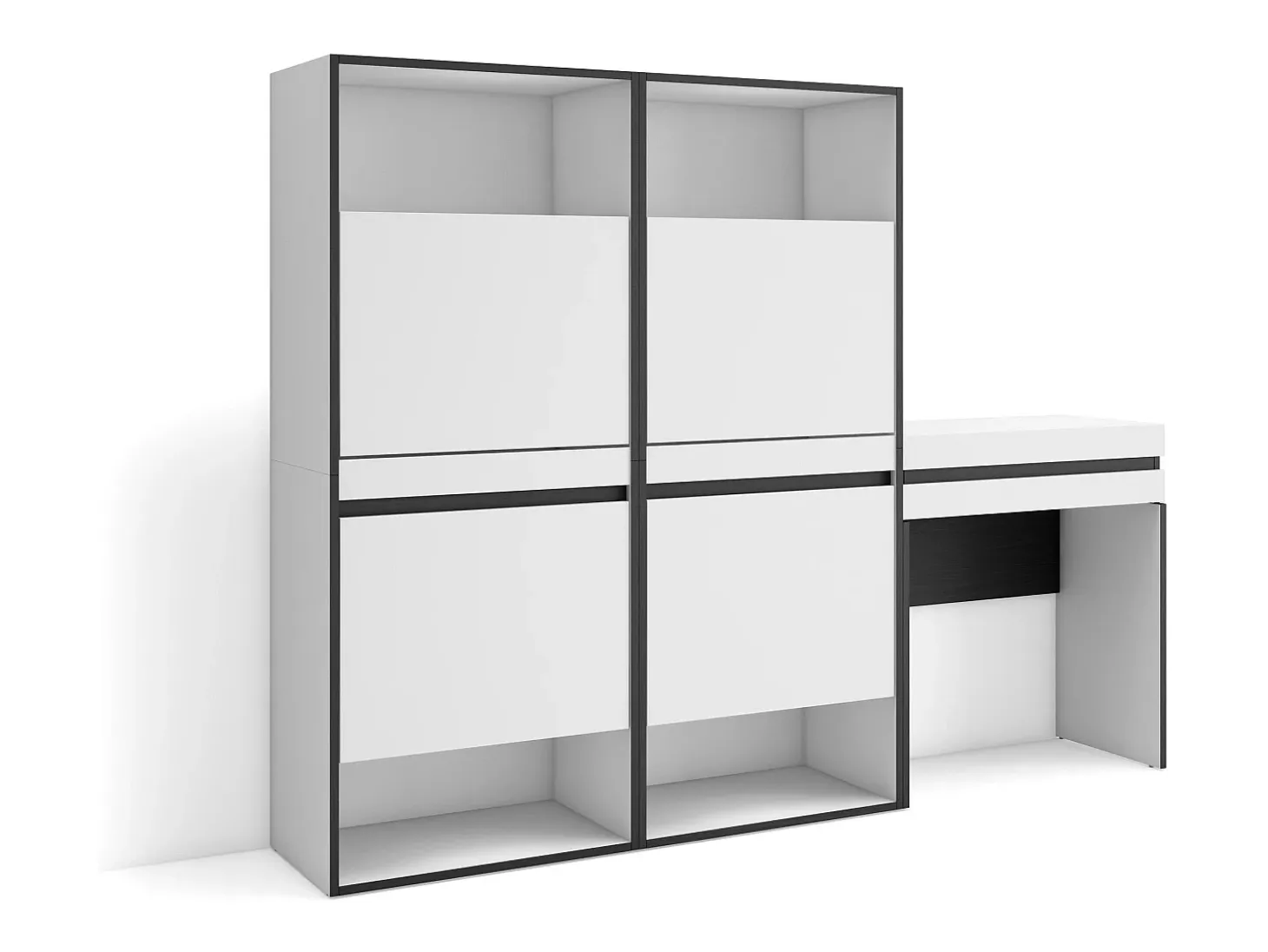 Zapatero, 190x35x145cm, Dormitorio, habitación, Tocador, Blanco