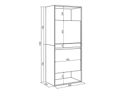 Zapatero, 60x35x145cm, Dormitorio, habitación, Mueble auxiliar, Cemento
