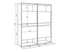 Zapatero, 120x35x145cm, Dormitorio, habitación, Mueble auxiliar, Roble